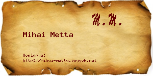 Mihai Metta névjegykártya